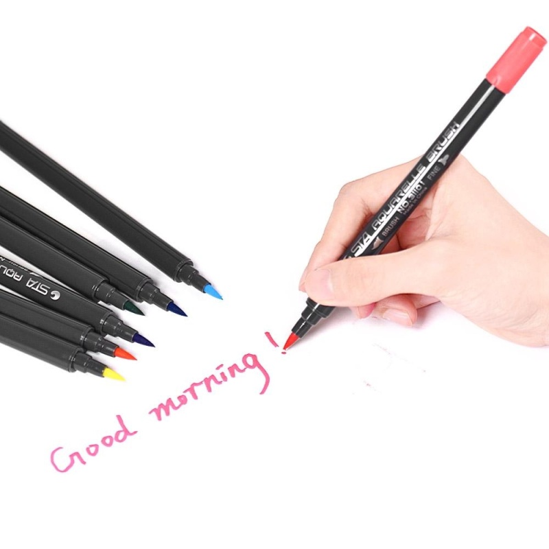 Mua 12 Colors/ Set Marker Marking Pen Twin Tip Brush Sketch Pens Water Based Ink for Graphic Manga Drawing Designing - intl
