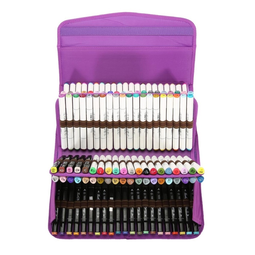 Hình ảnh 120 Slots Large Multi-layer Marker Pen Carrying Bag Storage Case Holder Portable - intl