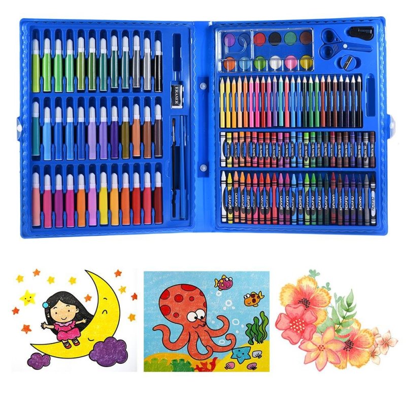 Mua 148pcs Deluxe Art Set for Kids with Case Colored Markers Color Pencils Crayons Watercolors Gift for Children Painting Supplies - intl