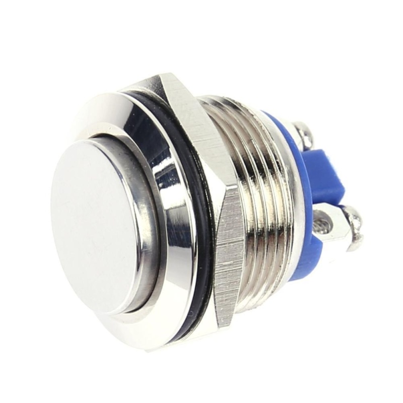 Bảng giá 19mm High Round Head Momentary Stainless Steel Push Button Switch
(Silver + Blue) - intl