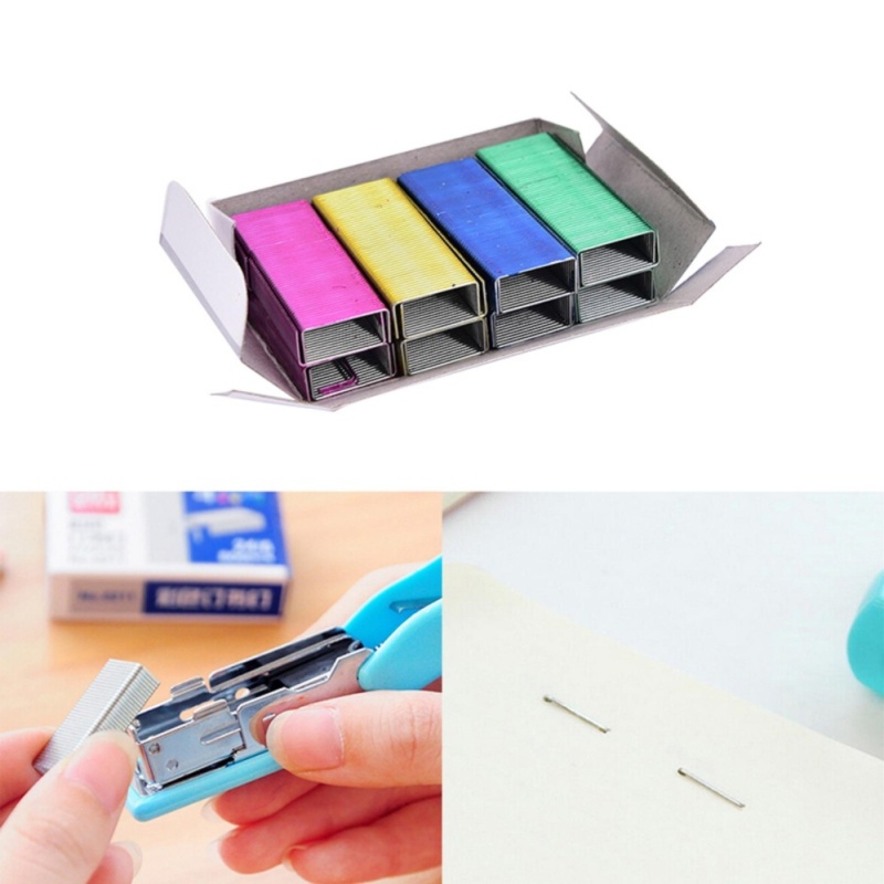 Mua 1Pack 12mm Creative Colorful Stainless Steel Staples Office Binding Supplies - intl