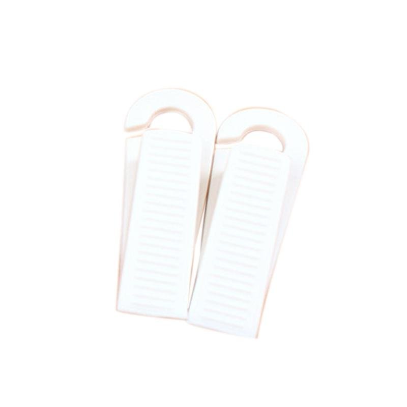 2 Pcs Wedge Shaped Rubber Doors Stopper Kids Safety Guard Finger
Protect with Hook color:White - intl