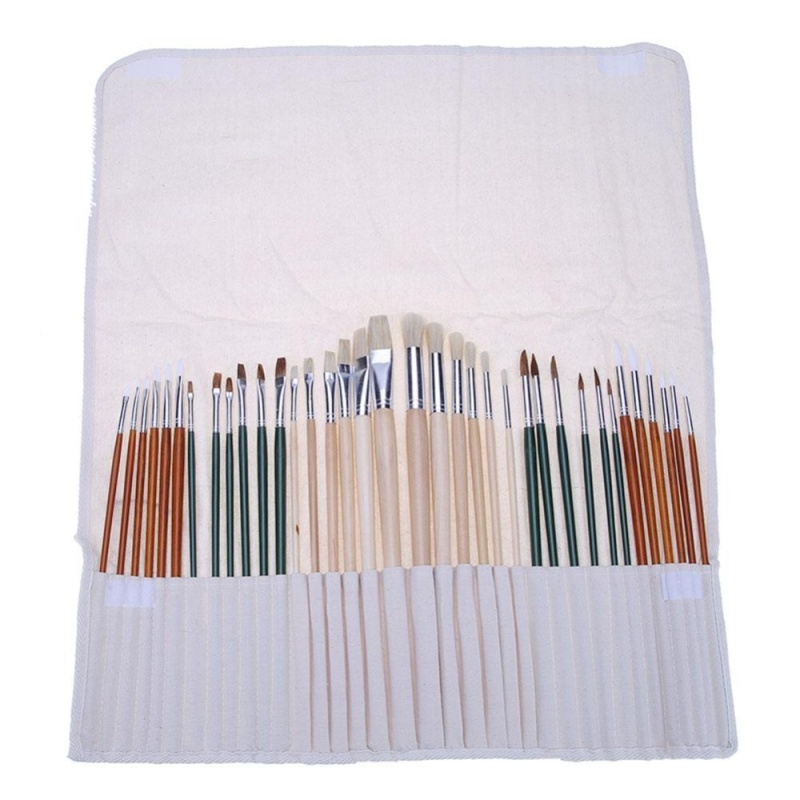Mua 36pcs Aluminum Tube Paint Brush Set with Cloth Pen Curtain - intl