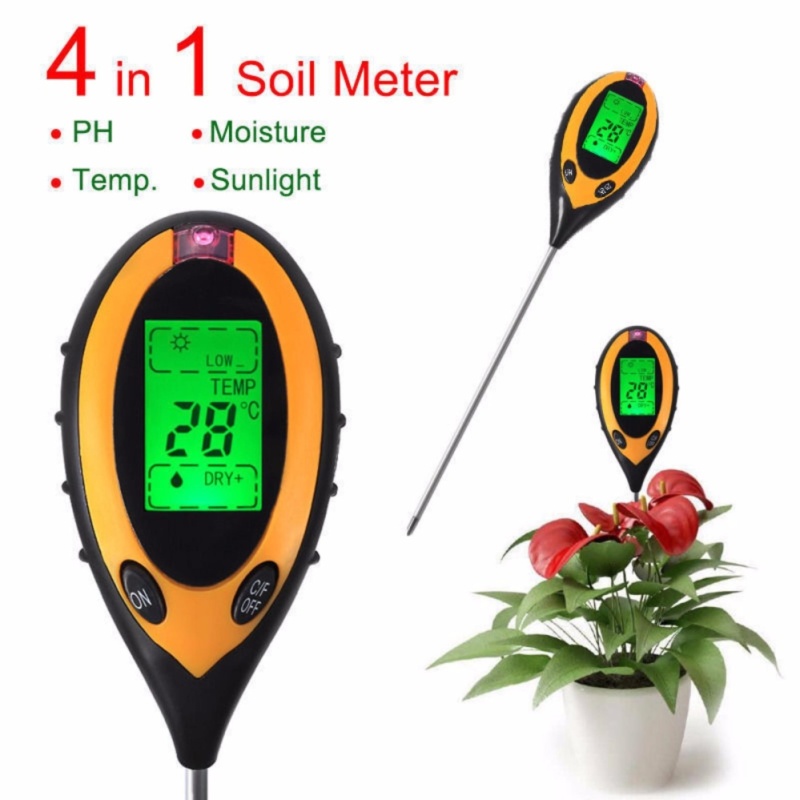 4In1 LCD temperature Moisture Sunlight Digital PH Soil Tester Meter - intl
