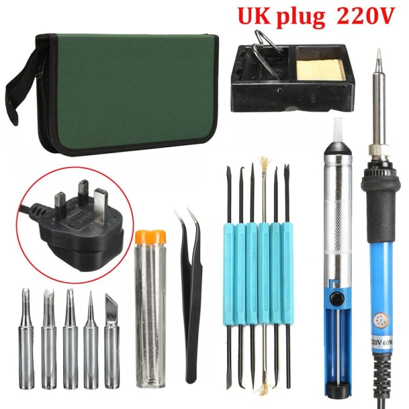Bảng giá Mua 60W Adjustable Electric Temperature Gun Welding Soldering Iron Tool Kit Set New - intl