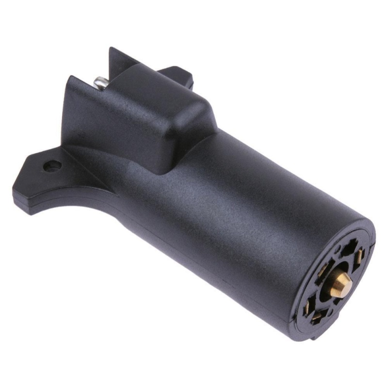 Bảng giá Mua 7 Way Round to 5 Pin Flat Trailer Plug Light Adapter RV Connector (Black) - intl