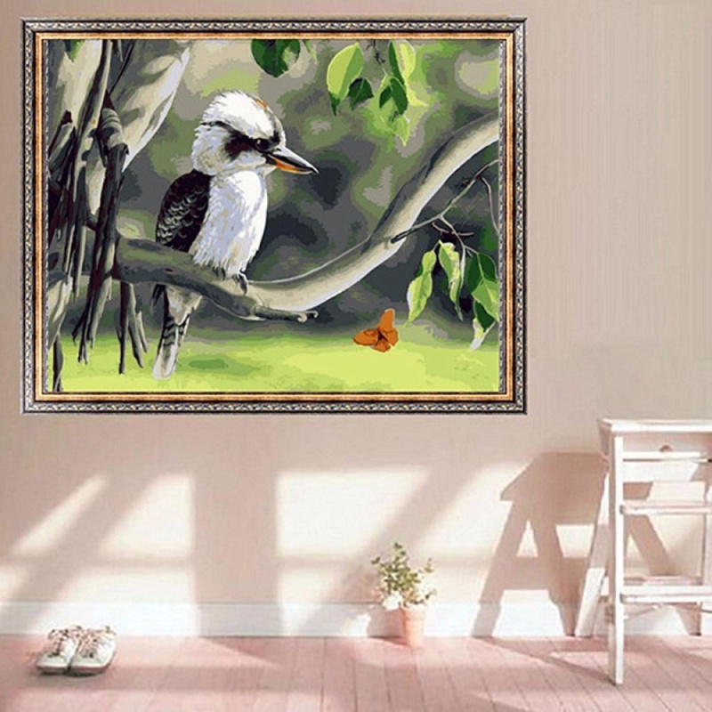 Mua Acrylic Painting By Numbers Kit Canvas Kookaburra on Tree S5 50*40cm A029 New