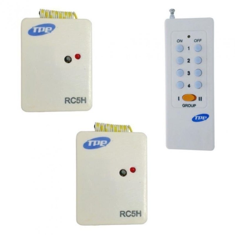 Bộ 2 công tắc điều khiển từ xa cho máng đèn sóng RF TPE RC5H + Remote 16 nút RM01