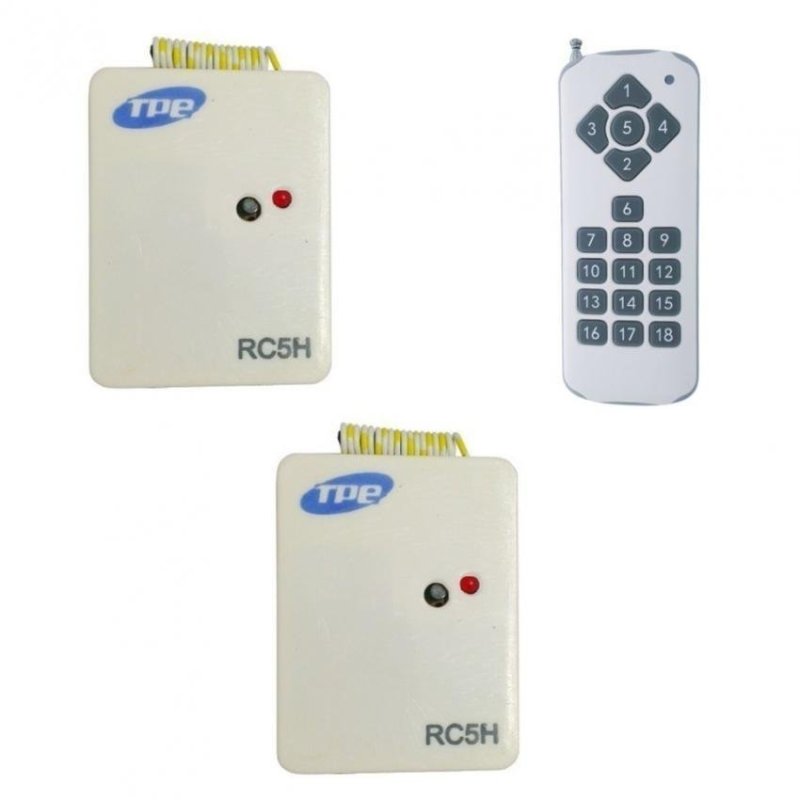 Bộ 2 công tắc điều khiển từ xa cho máng đèn sóng RF TPE RC5H + Remote 18 nút R3.4