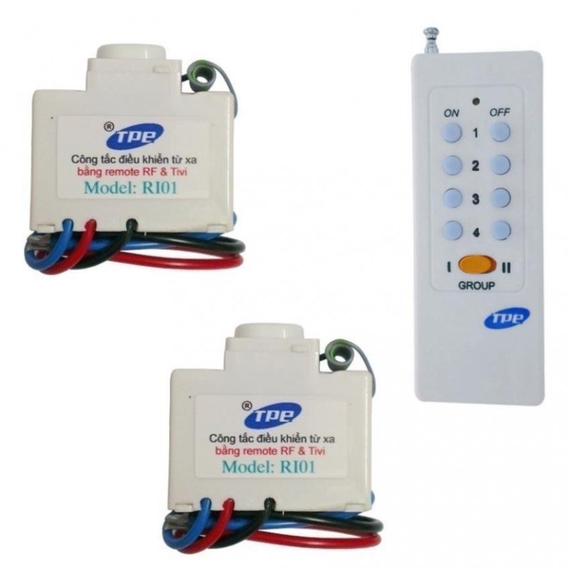 Bộ 2 công tắc điều khiển từ xa IR + RF TPE RI01 + Remote 16 nút RM01