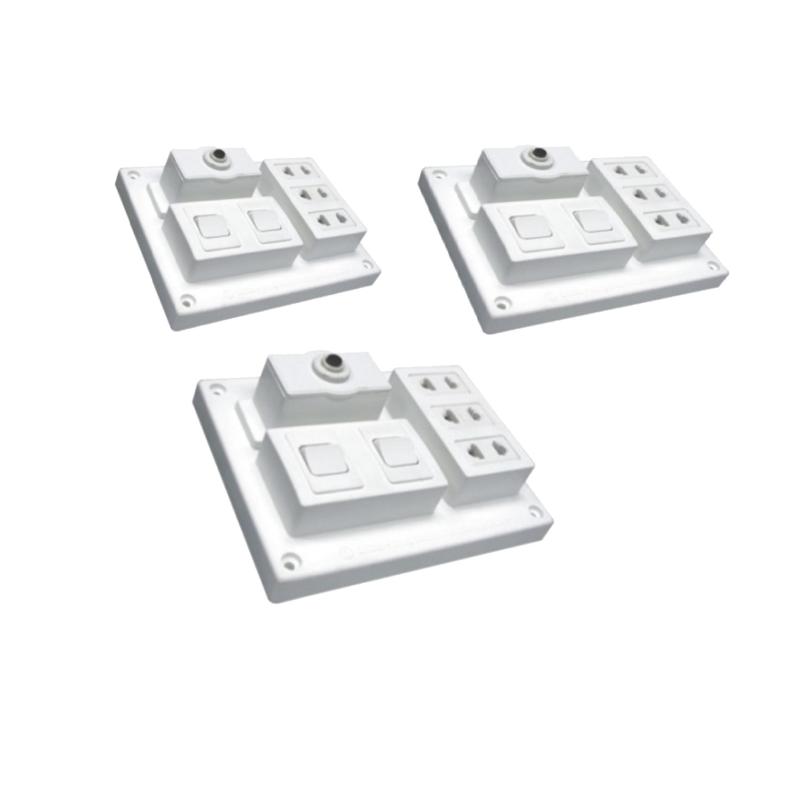Bảng giá Bộ 3 Bảng Điện Nổi An Toàn lioa 3 Trong 1 - BCB15A2C-2 Công Tắc