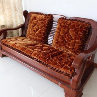 Bộ 3 thảm trải ghế gỗ hoa nhung cao cấp  