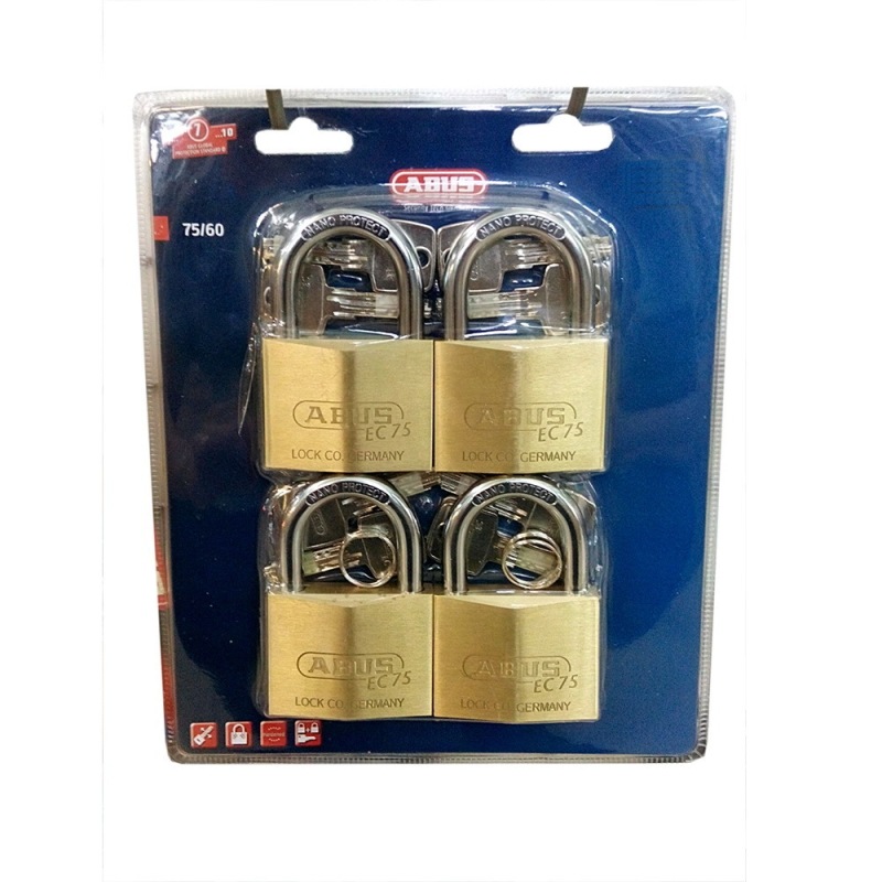 Bộ 4 khóa đồng chìa chủ ABUS EC 75/60 MK4 (Vàng đồng)