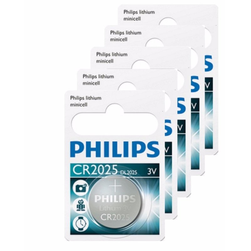 Bảng giá Mua Bộ 5 Vỉ 1 viên pin Philips  Minicell CR2025 3V (Trắng )