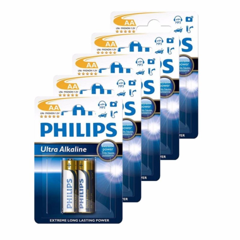 Bảng giá Mua Bộ 5 vỉ Pin Philips Ultra Alkaline AA ( Xanh lam )