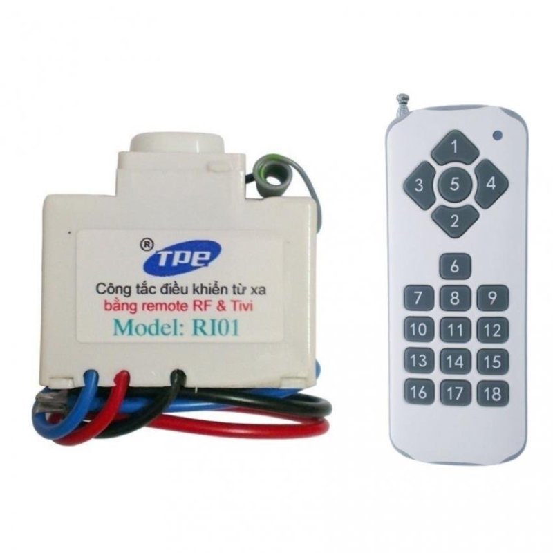 Bộ công tắc điều khiển từ xa IR + RF TPE RI01 + Remote 18 nút R3.4