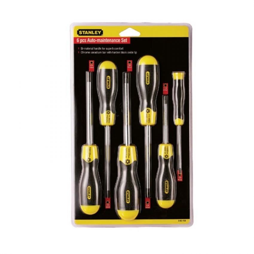 Bộ tua vít đầu hoa thị Stanley 65-156 (Vàng phối đen)