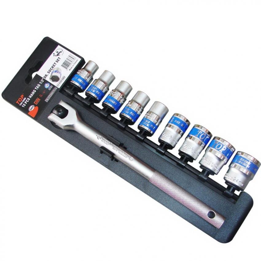Bộ tuýp 10 chi tiết 1/2" (Cần lắc léo) Top - TBS-12252