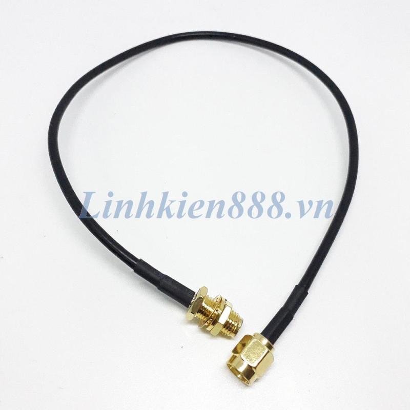 Bảng giá Cáp nối dài anten đầu nối SMA một đầu đực một đầu cái cáp RG174 dài 30cm