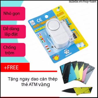 Chuông từ chạy pin chống trộm gắn cửa + dao cán thép ATM ( Vàng )