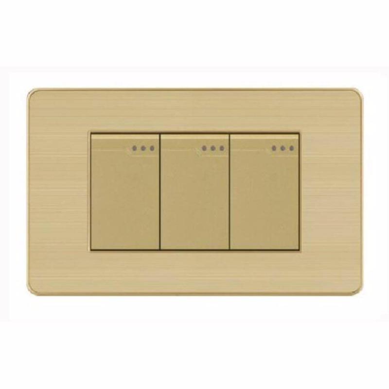 Bảng giá Công tắc ba 1 chiều mặt hình chữ nhật cao cấp KLASS 118KV5-008
(gold - vân hoa)