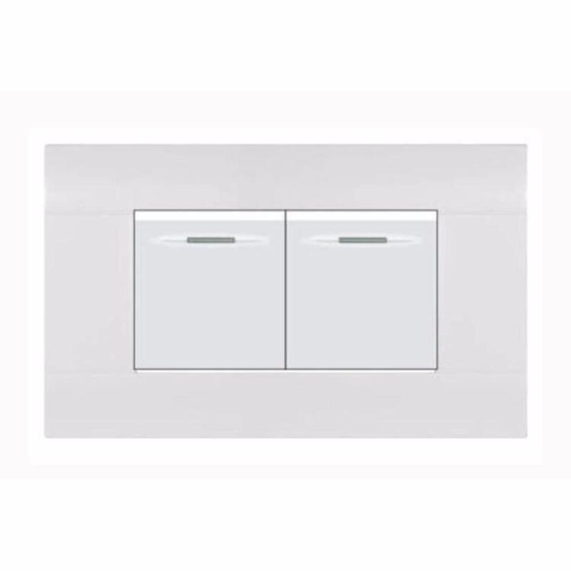 Bảng giá Công tắc đôi 1 chiều hạt trung mặt giắc hình chữ nhật cao cấp KLASS
series 118KA3-006 (màu trắng)