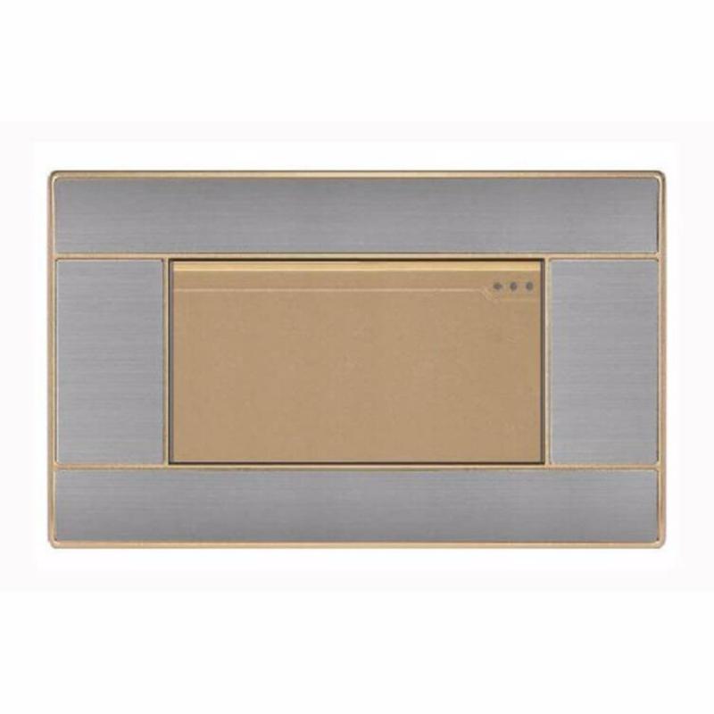 Bảng giá Công tắc đơn 1 chiều hạt lớn 16A mặt hình chữ nhật KLASS series
118KB7 (gold)