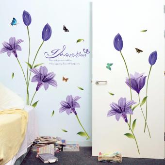 Decal Dán Tường HOA LILY TÍM April 2018 - 2 Decal dán tường HOA LILY TÍM - 2
