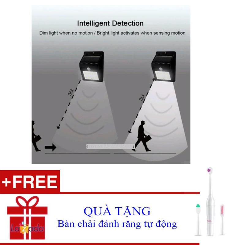 Bảng giá Đèn chống trộm năng lượng mặt trời cảm ứng hồng ngoại tự động bật tắt thông minh + Tặng bàn chải đánh răng tự động 5585