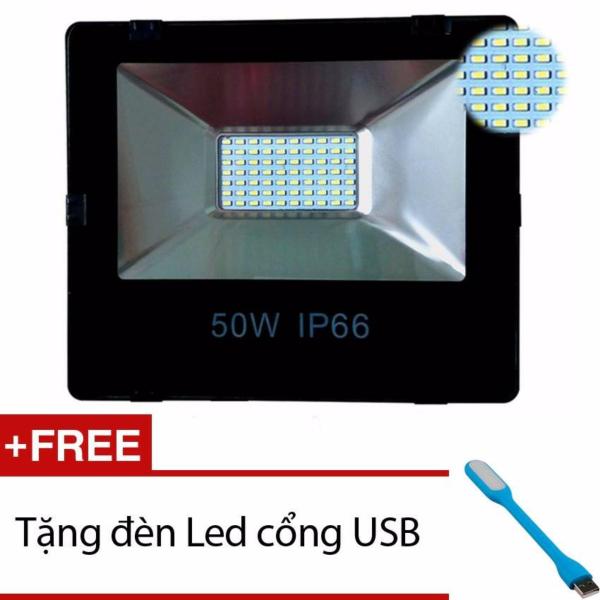 Bảng giá Đèn Pha Led 50W - IP66 (Ánh Sáng Trắng) + Tặng Đèn led USB siêu sáng