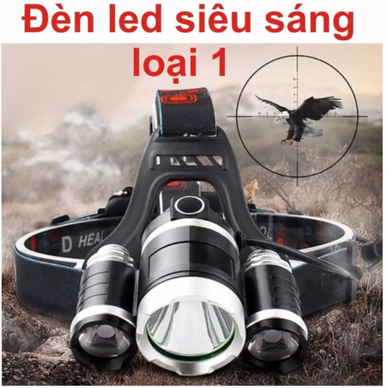 Bảng giá Mua Đèn Pin Đội Đầu 3 Bóng Led Siêu Sáng kèm dây sạc,pin -Hàng nhập khẩu