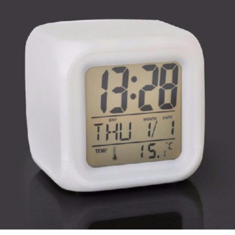 Nơi bán Đồng hồ báo thức để bàn - LED đổi màu cực đẹp - Nhiệt kế