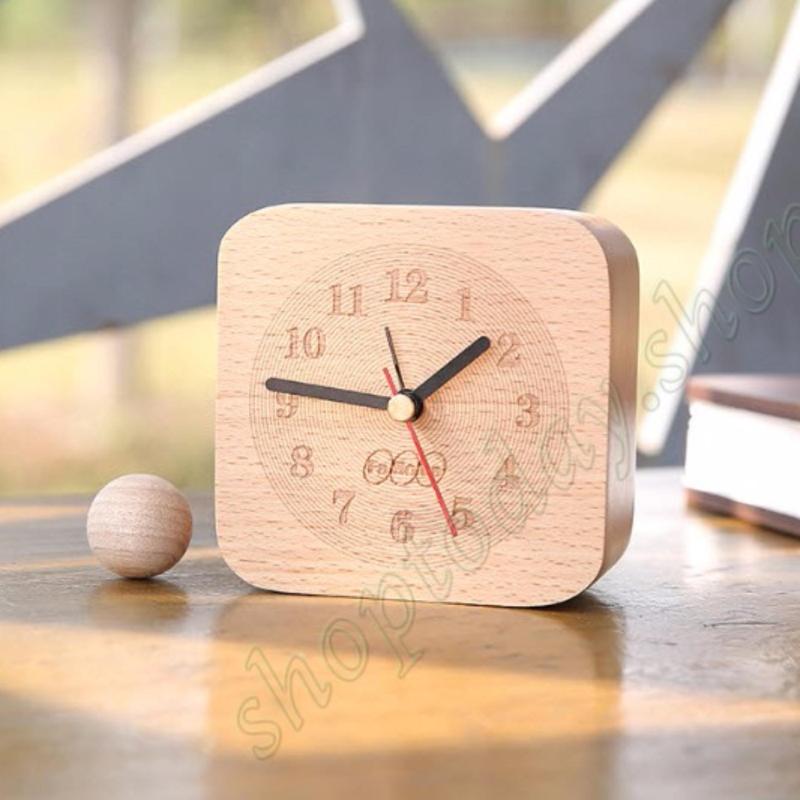 Nơi bán đồng hồ báo thức gỗ sồi tự nhiên liền khối ,đồng hồ trang trí nội thất nhà cửa