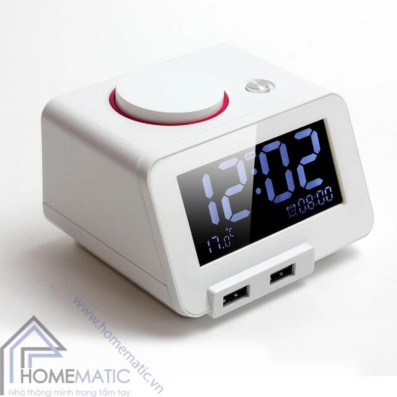 Nơi bán Đồng hồ báo thức kỹ thuật số kiêm cổng sạc USB Homtime C1 (Trắng)