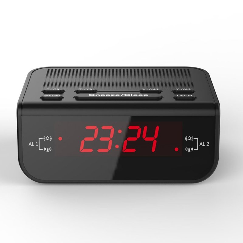 Nơi bán Đồng hồ Báo thức kỹ thuật số tích hợp đài FM Radio Chức năng đánh thức hiển thị thời gian đèn LED màu Đỏ