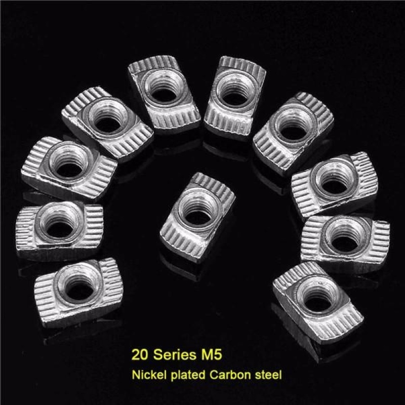 Drillpro 100Pcs M5 Hammer T-Nut Sliding Nickel Plated Connector For 2020 Profile - intl