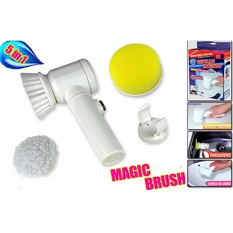 Dụng cụ lau chùi vệ sinh vết bẩn Magic Brush 5 in 1 đa năng - White