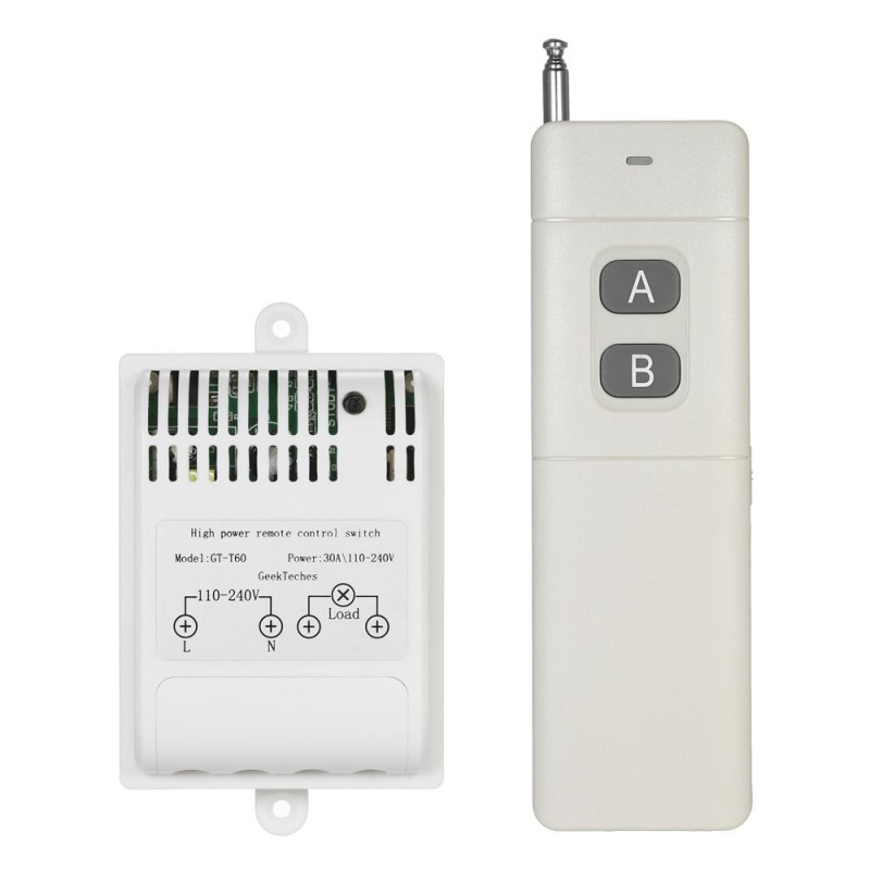 Bảng giá Mua GeekTeches AC110-240V 4000m High Power 433MHz 1CH Wireless RF Remote Control Switch Smart Controller Transmitter + Receiver for Household Appliances Wireless Remote Light Switch White - intl