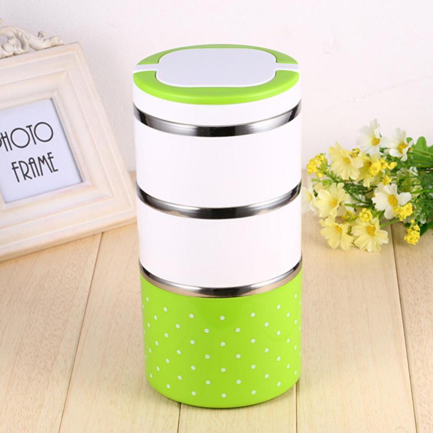 Hình ảnh Hộp cơm giữ nhiệt 3 tầng Lunch Box (Xanh lá)