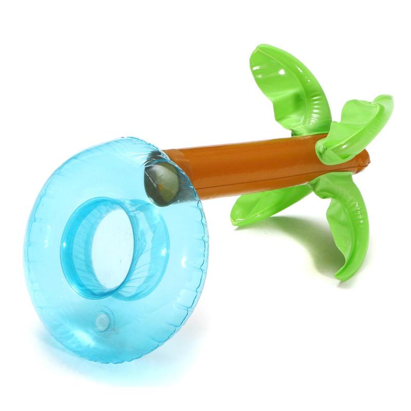 Inflatable Coconut Tree Drink Can Cup Phone Holder Floating For Pool Bath Beach   Blue - intl