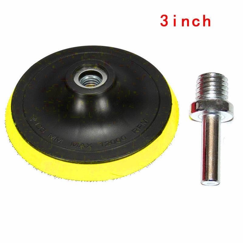 Ishowmall 3'' Backer Pad Polishing Buffing Plate Rubber +M14 Drill Thread Kit - intl