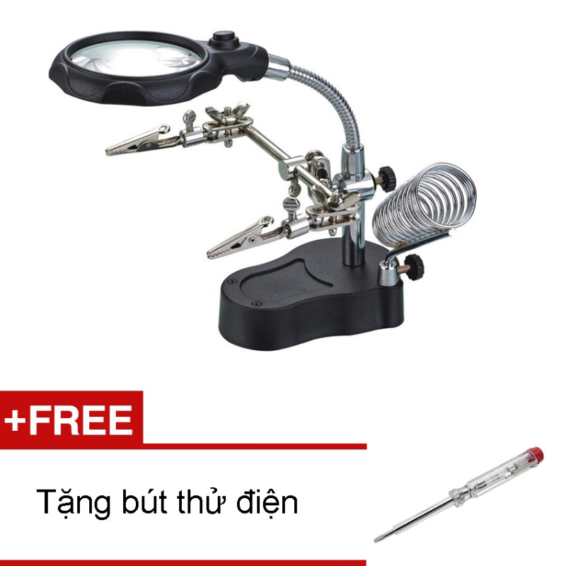 Bảng giá Mua Kính lúp kẹp soi hàn mạch điện tử có đèn led (Đen) + Tặng bút thử
điện