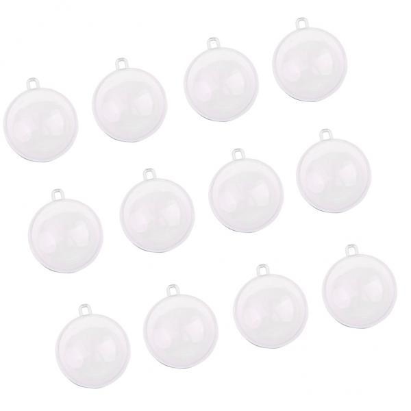MagiDeal 12 Pieces Round Candy Boxes Clear Wedding Party Christmas Hanging Balls 6cm - intl