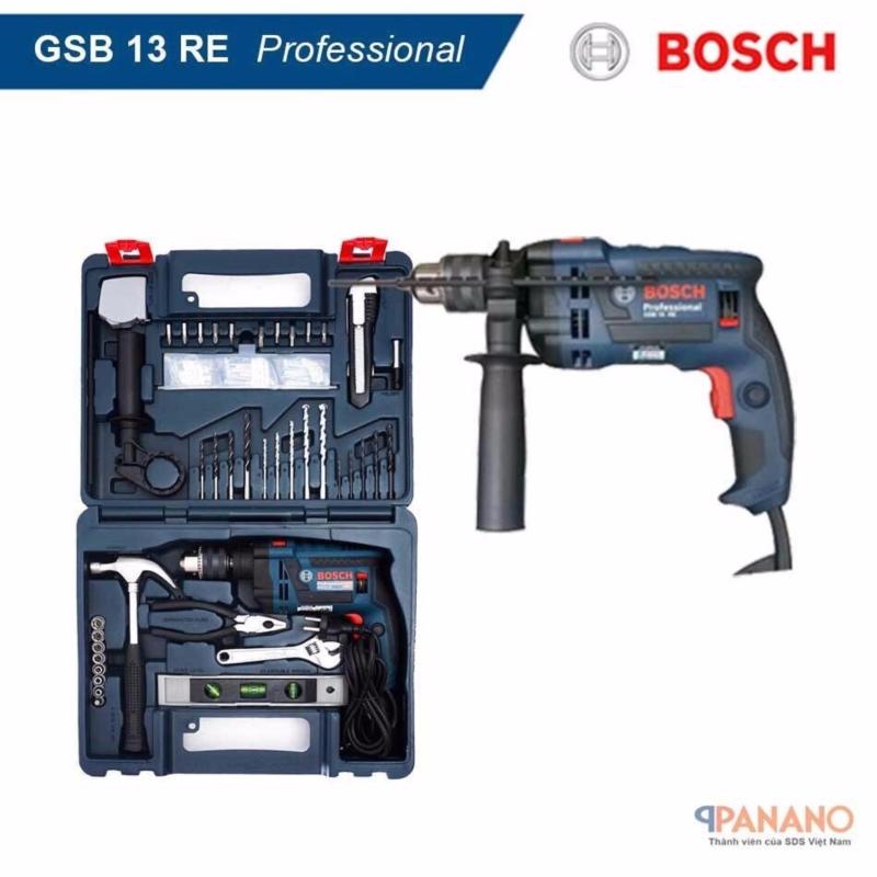 Máy khoan Bosch GSB 13 RE Set (Tặng kèm bộ dụng cụ 100 chi tiết) (Xanh đen)