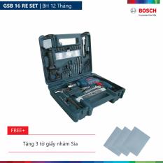 Báo Giá Máy khoan động lực Bosch GSB 16 RE SET Tặng 3 tờ giấy nhám Sia  