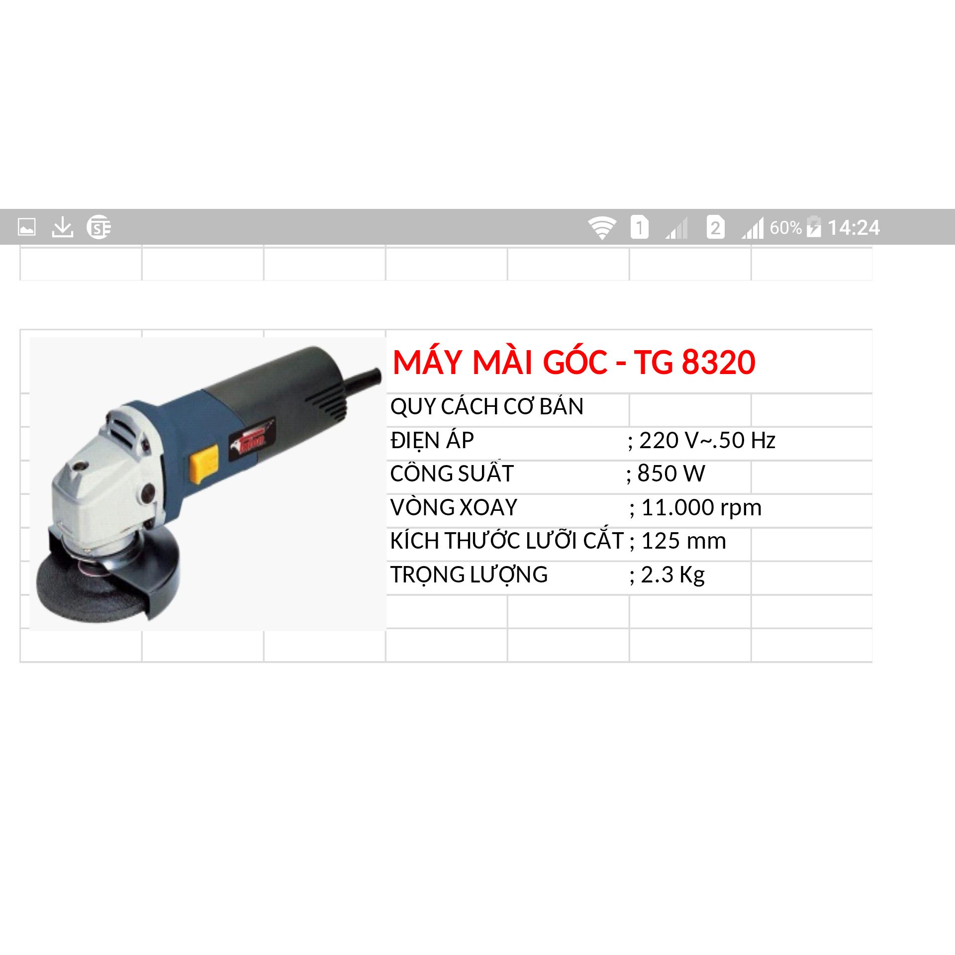 Máy mài góc TG8320