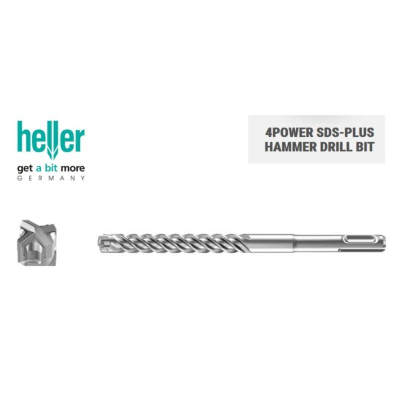 Mũi khoan bê tông Heller 4Power SDS Plus 16x160 (mũi chữ thập, sx tại Đức)