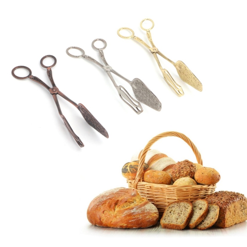 Hình ảnh Noble Style Bread Clip BBQ Tong Vegetable Fruit Clips Cake Dessert Pastry Clamp - intl