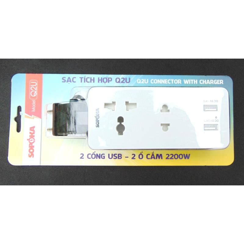 Bảng giá Ổ CẮM ĐIỆN CHỊU TẢI 2200W TÍCH HỢP 2 CỔNG SẠC USB 5V SOPOKA Q2U