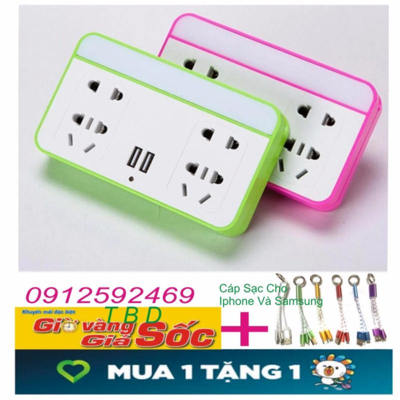 Bảng giá Mua Ổ cắm điện có đèn LED và cổng USB kiêm giá đỡ điện thoại+Tặng cáp sạc